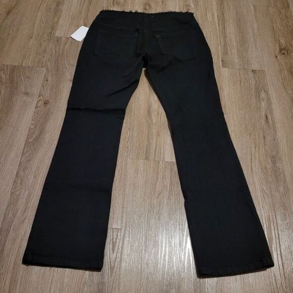 Frame Cut Off Raw Waist Slit Hem Mini Boot Jeans Women's 26 Black Grunge - Picture 10 of 12